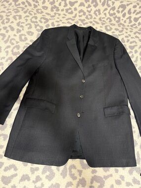 Ralph Lauren Men's Black Pinstripe Suit 48L